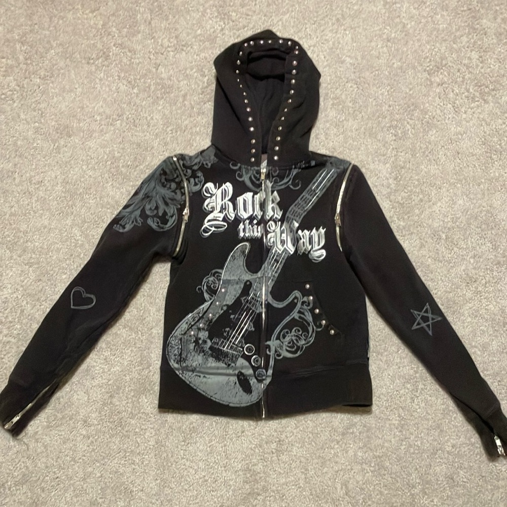 Disney’s Rockin’ Roller Coaster Guitar zip up hoodie